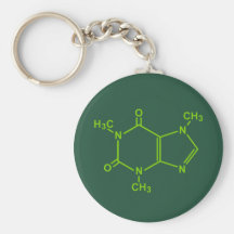 Caffeine Molecule Key Chains