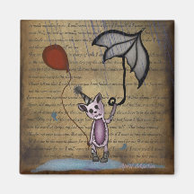 Caged songbird refrigerator magnet