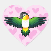Caique / Lovebird / Pionus / Parrot Love Heart Sticker