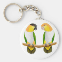 Caique Parrot Love Keychain