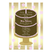 Cake 60th Birthday Party Invitation - 60th in Pink