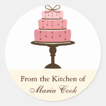 Cake Kitchen Label Round Sticker