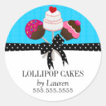 Cake Pops Aqua Stickers
