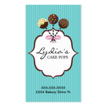 Cake Pops Bakery Business Cards