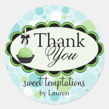 Cake Pops Bakery Thank You Stickers