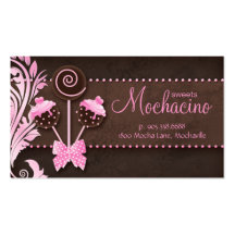 Cake Pops Business Card Bakery Pink Brown Vintage