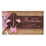 Cake Pops Business Card Bakery Vintage Pink Brown