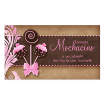 Cake Pops Business Card Bakery Vintage Pink Brown business cards
