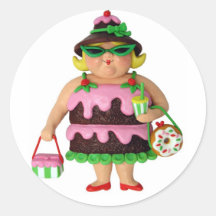 Cake Woman Stickers