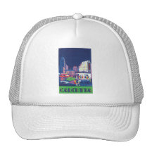 Calcutta Vintage Travel Poster Mesh Hat