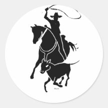 Calf Roper 1 Round Sticker
