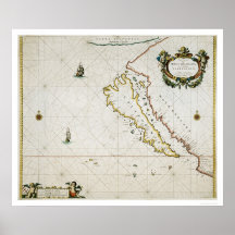 California as an Island Print