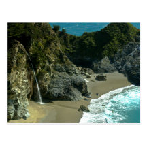 California Coast Waterfall Postcard