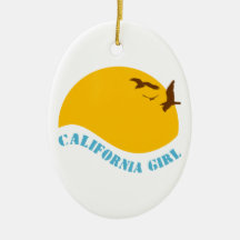 California Girl Christmas Tree Ornaments