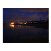 California - Manhattan Beach. Night Postcard