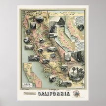 California Products Map 1888 Print
