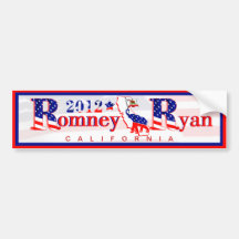 California Romney and Ryan 2012 Bumper Sticker 2