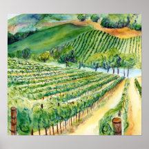 California Winery Vineyard Poster Art Print