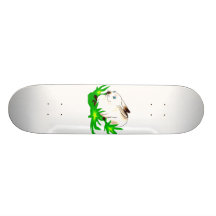 Californian blue eyed rabbit in green grass.png skate decks