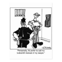 Call A Locksmith, Not a Lawyer Postcards