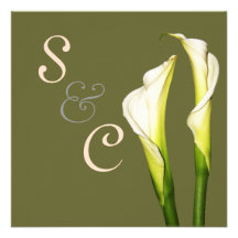 Calla lilies, wedding Invitations