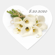 Calla Lily Wedding Invitation Envelope Seals Heart Sticker