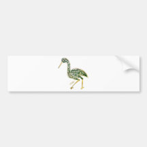 Calligraphy Bird (Stork) Bumper Sticker