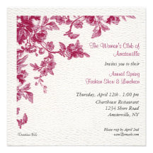 Camelias Spring Luncheon Invitation