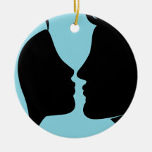Cameo Kiss Silhouette Christmas Ornaments