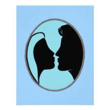 Cameo Kiss Silhouette Personalised Announcements