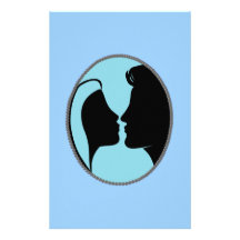 Cameo Kiss Silhouette Stationery