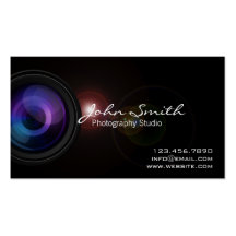 Camera Len & Light Flare Photography business card