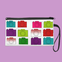 Camera theme design wristlet bagettes bags