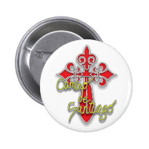 Camino de Santiago Cross Pinback Button