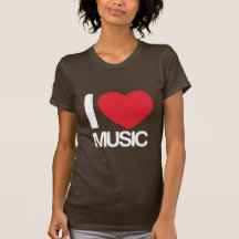Camiseta I love music mujer marron Tshirt
