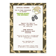 Camo Birthday Invite