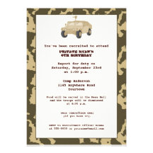 Camo Birthday Party Invite