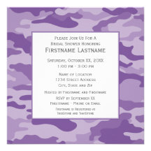 Camo Bridal Shower or Engagement Party Personalised Announcement