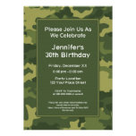 Camo Military Theme Birthday Party Personalised Invitations