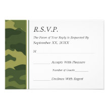 Camo Military Wedding RSVP Announcement