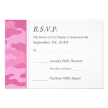 Camo Military Wedding RSVP Invitation