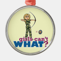 Camouflage Archery Girl - Blonde Ornaments