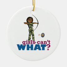 Camouflage Archery Girl - Dark Christmas Tree Ornaments