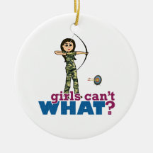 Camouflage Archery Girl - Light Christmas Ornaments
