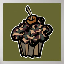 camouflage cupcake poster