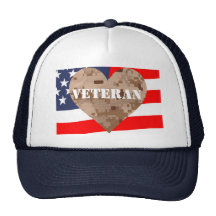 Camouflage Heart Veterans Hat