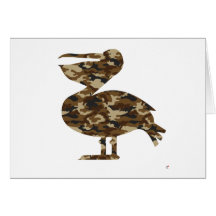 Camouflage Pelican Silhouette Card