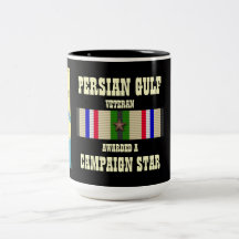CAMPAIGN STAR PERSIAN GULF WAR VETERAN COFFEE MUGS