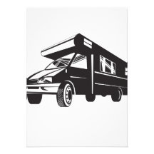 Camper Van Motor Home Retro Custom Invites