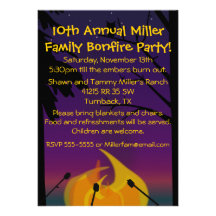 Campfire Party Invitation